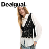 DESIGUAL LIRIO SHIRT AND VEST SET