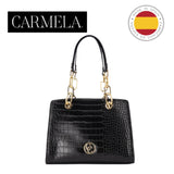 CARMELA CROC EMBOSSED HANDBAG