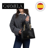 CARMELA CROC EMBOSSED HANDBAG